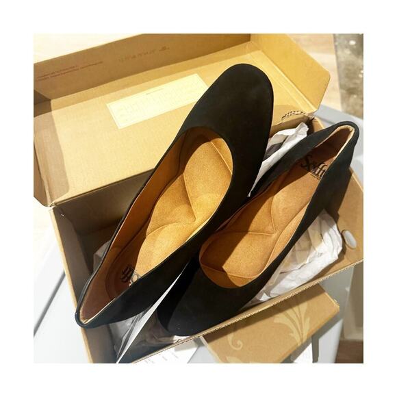 Sofft Lana Suede Block Heels Shoes Closed Toe Leather Black Size 11M NWB - Picture 7 of 12